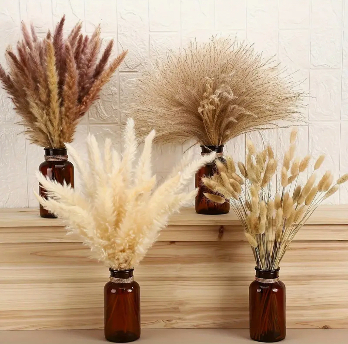 90 Pcs Dry Bloom Luxe with Glass Whisper